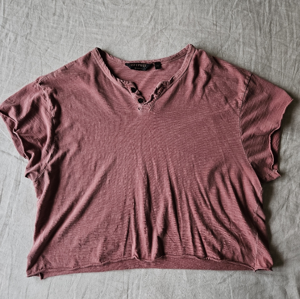 Womens Pink Distressed Tshirt